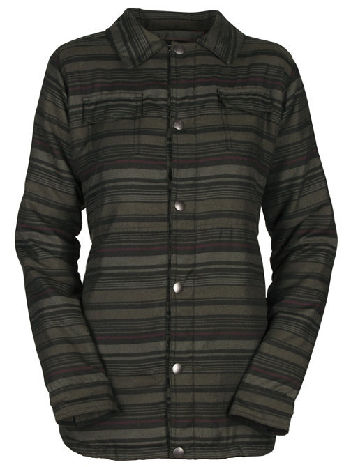 Рубашка куртка Bonfire Boro на застежке женская среднего размера в черную полоску с Пейотом Новинка 15290₽