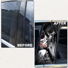 HOT SALE 2x Skull Lover Car Center Pillar Stickers for Car Window Door Pillar