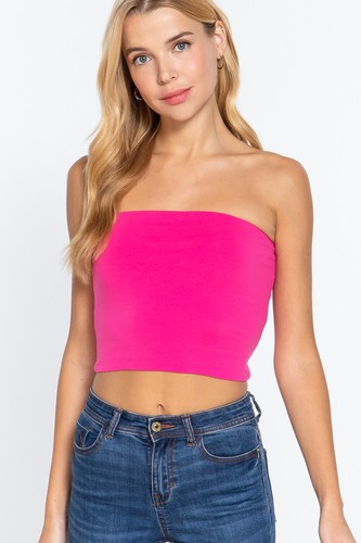Women Basic Casual Stretch Cotton Tube Top Shirt T10368 - Picture 20 of 35