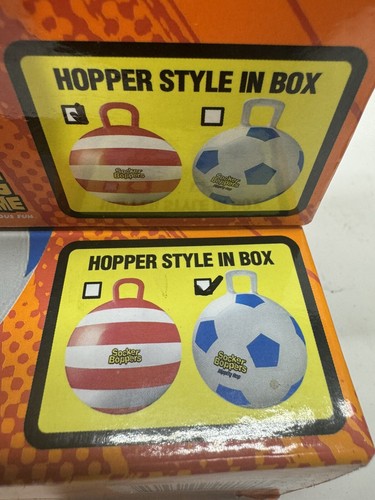 Set of 2 Socker Boppers Hippity Hop 15" Bouncy Ride-On Ball Red and Blue - Picture 2 of 4