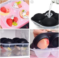 2 Stück Stapelbare Silikon Eiswürfelformen Einfaches Lösen Gefrierfach