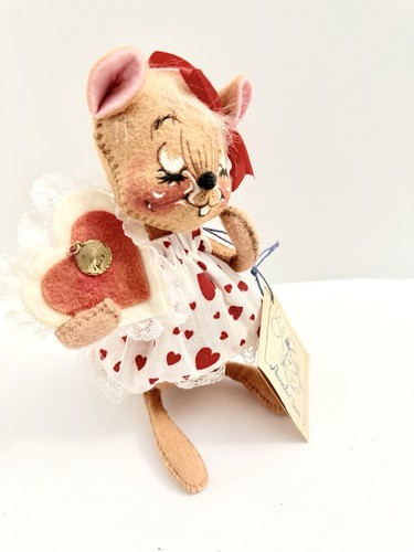 Annalee Doll Vintage 1994 Valentine's Day Mouse Felt Heart Be Mine Anniversary - Picture 2 of 11