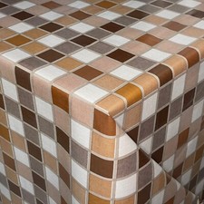 Tela Cerata Tovaglia Piastrelle Mosaico B3838-05 Angolare Rotondo Ovale