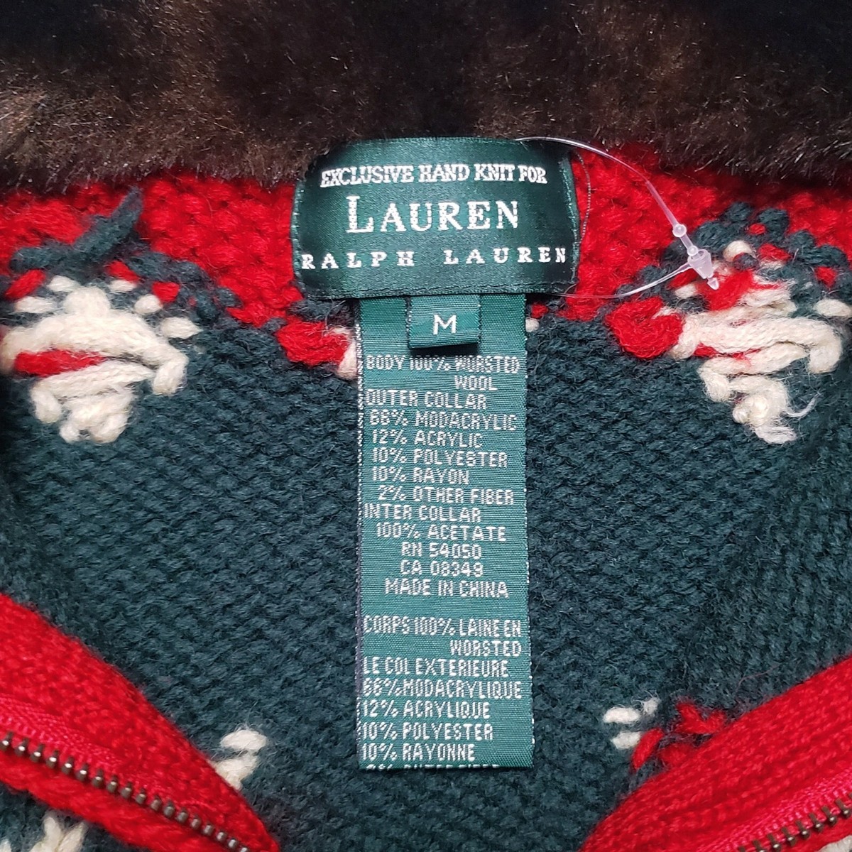 Ralph Lauren HANDKNIT vintage 90sカーディガン 1990s. ralph lauren shawl collar lettered cardigan 「ラルフ