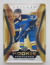 2023-24 Trilogy Matthew Kessel Rookie Premieres Plexi RC Gold 9/49 #RP-3 Blues