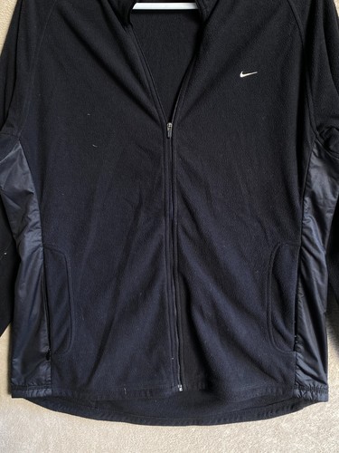 Nike Casual Fleece Jackets Size L Womens Black Logo Long Sleeve - Picture 4 of 12