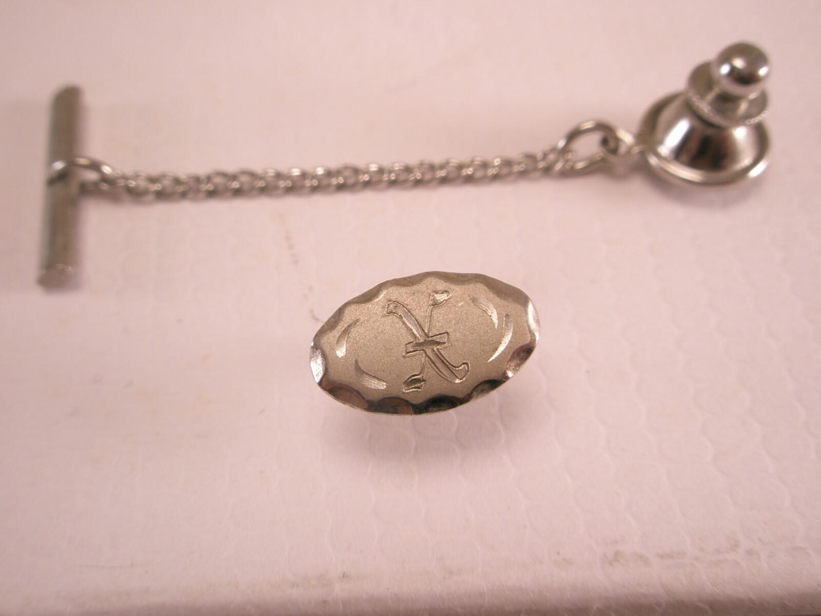 X Engraved Silver Tone Initial Monogram Letter Vi… - image 2