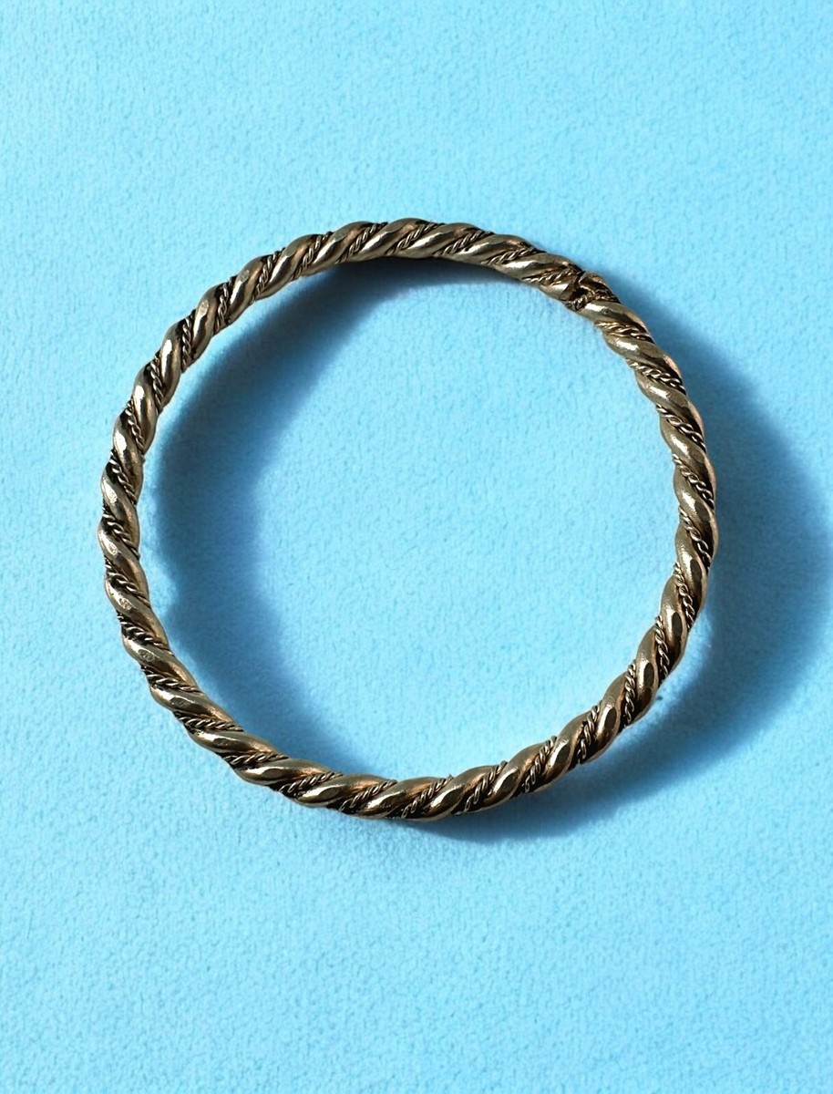 EXTREMELY RARE ANCIENT VIKING SILVER COLOR TWISTED BRACELET