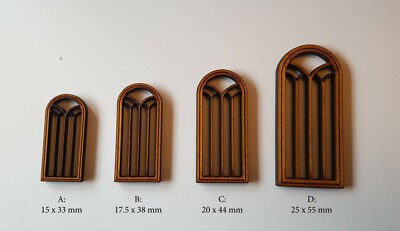 10er Pack MDF Laser Cut Fenster für Gelände Gebäude D&D Warhammer 28mm Eisenbahn 