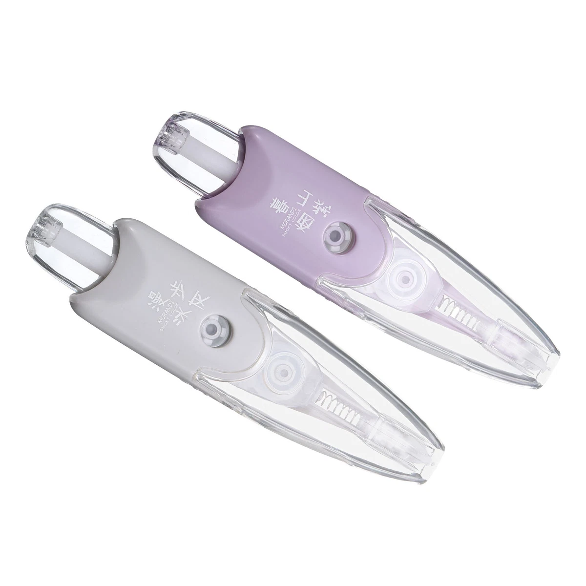 2pcs White Out Correction Tape Eraser Tape Dispenser Retractable Grey Purple