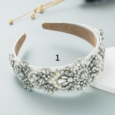 1X Crystal Baroque Hair Hoop Glitter Rhinestone Beads Headband Luxury Head Decor