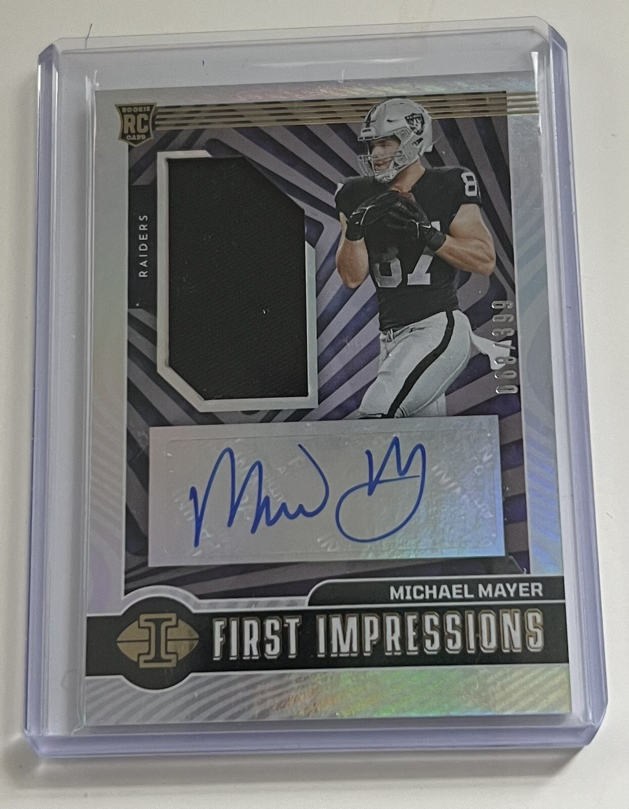 2023 Panini Illusions Michael Mayer First Impressions Auto Patch /399 Rookie