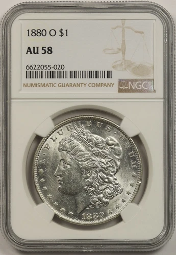 1880-O $1 NGC AU 58 (Better Date) Morgan Silver Dollar