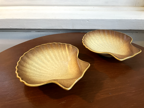 Mikasa Whole Wheat Shell Dish Set of 2~5 3/4” Vintage Japan Stoneware Brown - Bild 15 von 15