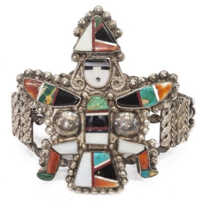 A Literal Museum Piece! Early Zuni Ornate Lg Knifewing Bracelet