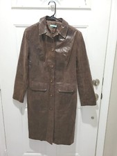 Therapy Brown Leather Coat With Reptile Pattern Size 10