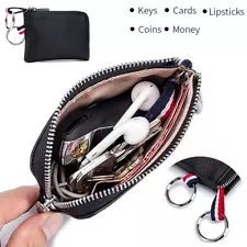 Genuine Leather Coin Purses Men Small Change Money Key Wallets Case Mini Pouch