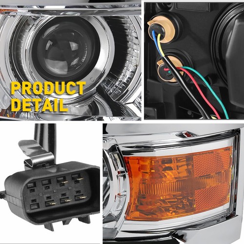 For Chevy 2014-2015 Silverado 1500 15 14 Chrome Clear Projector Head Lights Lamp - Foto 8 di 13