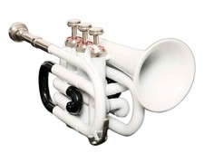 MINI POCKET New WHITE BLACK NICKEL Finish Bb Pocket Trumpet