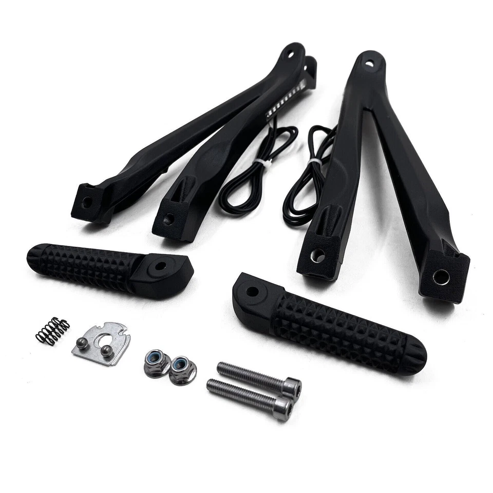 Reposapiés trasero de pasajero negro con señal LED para Yamaha YZF R1 2004-2008 Foto 2 de 4