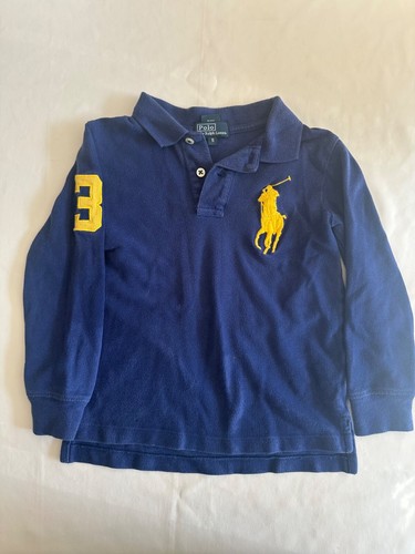 Polo Ralph Lauren Shirt Boy's 5 Big Pony Long-Sleeve Rugby Polo Preppy