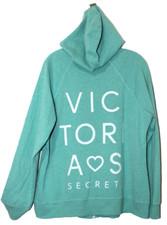 Victoria's Secret Angel Women's Full-Zip Green Hoodie Sweat Jacket Lounge XL