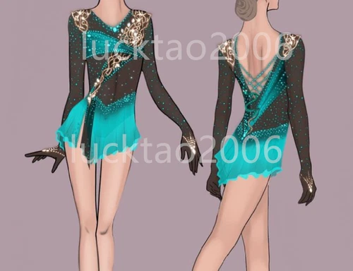 Figure skating Ice Skating Dress Dance Gymnastics Costume Sparkle 88165