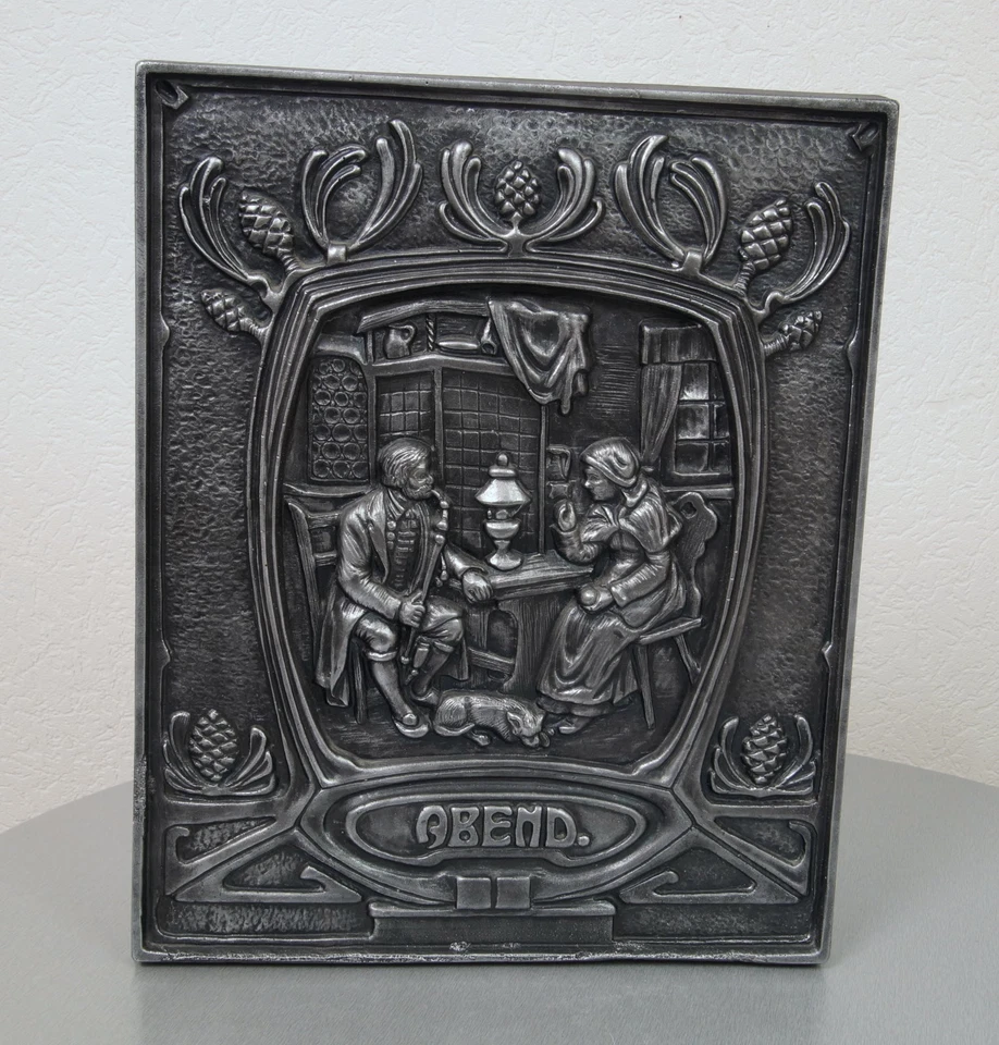 Antiguo mural de aluminio fundido Art Nouveau fundición relieve arte fundición Henschel Kassel Foto 3 de 4