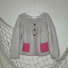 HANNA ANDERSSON Girl's Tan Knit Cardigan with Pink Pockets 110  5