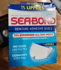 6 BOX - ORGINAL Sea Bond Secure Denture Adhesive Seals - 90 UPPERS
