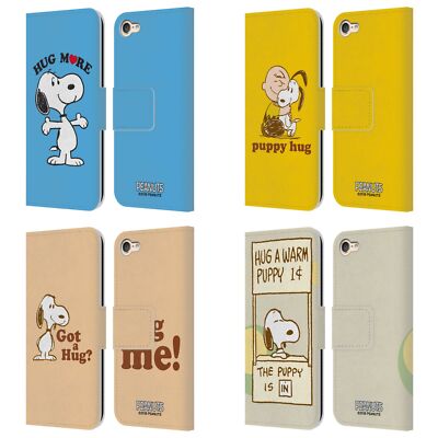OFFICIAL PEANUTS SNOOPY HUG LEATHER BOOK CASE FOR APPLE iPOD TOUCH
