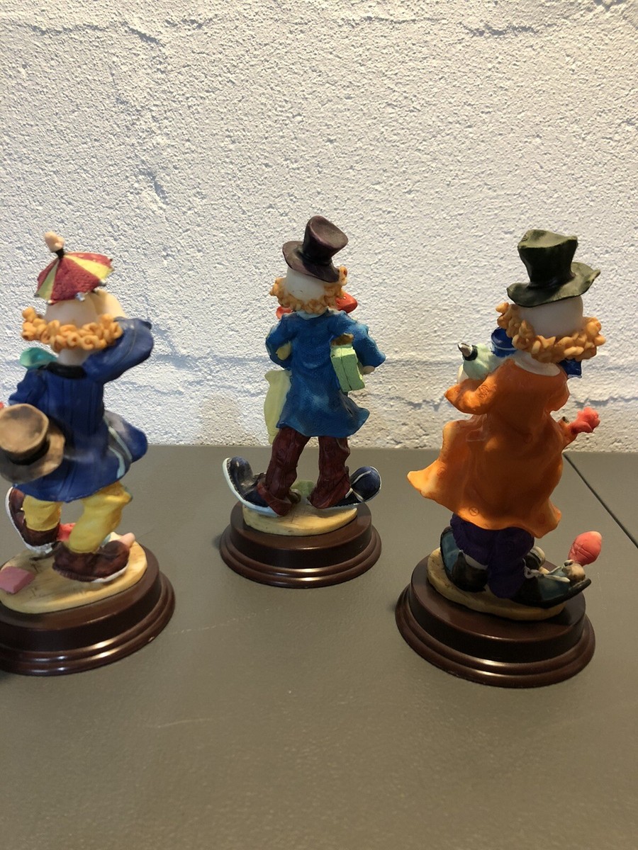 K's Collection Vintage Clowning Around Set of 3 Resin Clowns