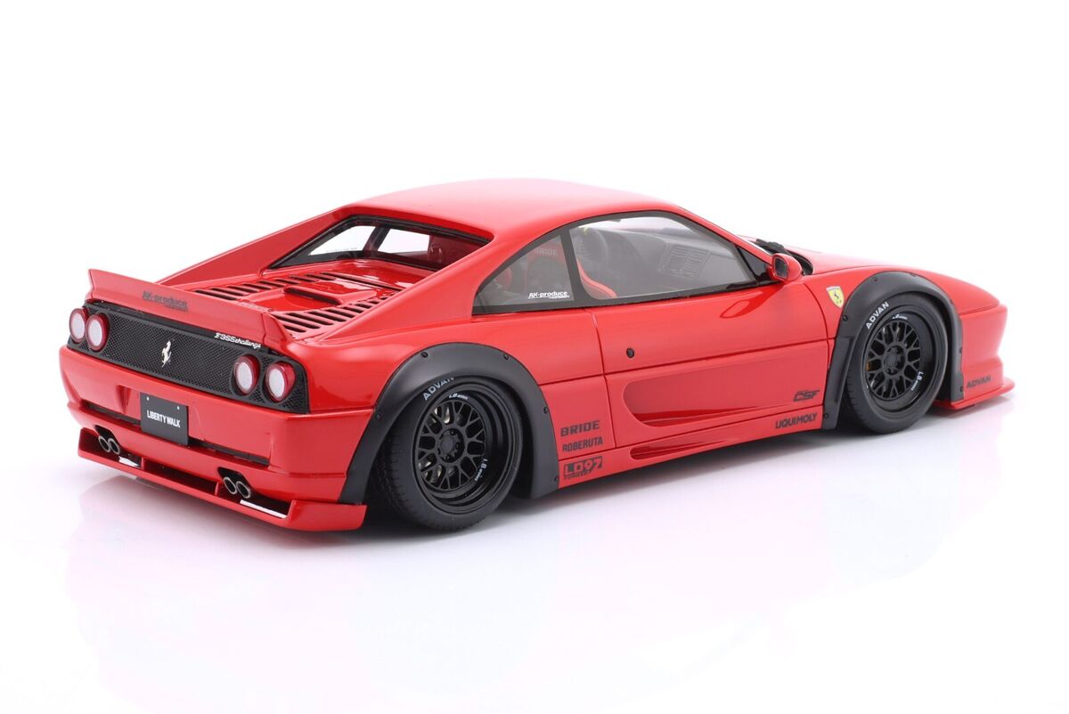 FERRARI F355 GT S RWB Liberty Walk 2023 Red L.E.1/999 - 1/18 FERRARI F355 GT S RWB Liberty Walk 2023 Red L.E.1/999 - 1/18