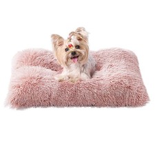 Fluffy Dog Bed, Plush Faux Fur Crate Pad, Calming Anti Anxiety Small Dog Bed,...