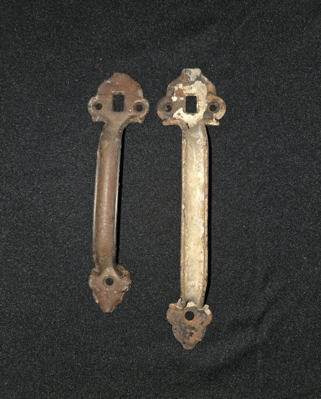 2 Vintage Rustic Barn Gate Shed Door Handled Pulls  7.25" & 8.5"