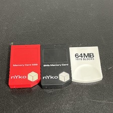 3x Nintendo Gamecube Old Skool Memory Card 64MB 1019 Blocks Nyko 2X Memory 59/8