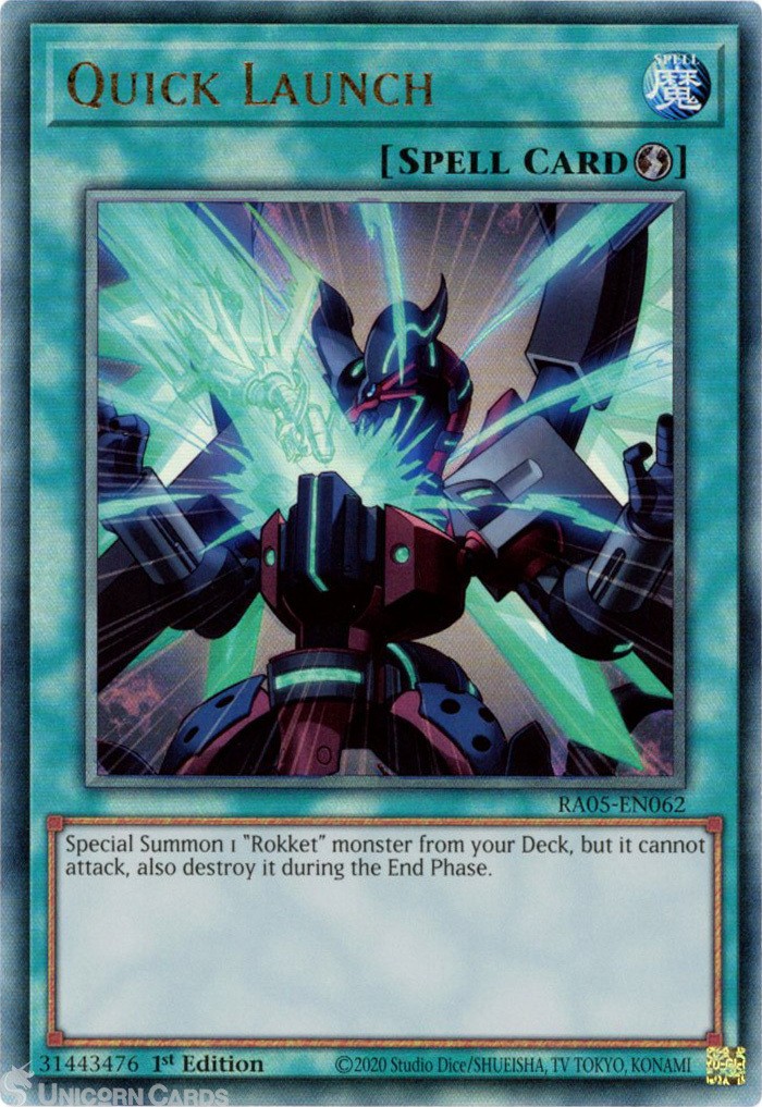 RA05-EN062 Quick Launch : Ultimate Rare 1st Edition Mint YuGiOh Card