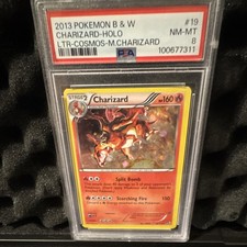 2013 POKEMON LEGENDARY TREASURES #19 CHARIZARD COSMOS HOLO RARE PSA 8