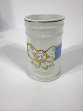 Rare Maddock  Co. Ironstone China Toothbrush Holder W/Drain Gold Trim Bow