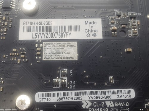 ASUS NVIDIA GeForce GT 710 2GB GDDR5 90YV0E60-B06 Graphics Card GPU PCIEx1 - Afbeelding 5 van 8