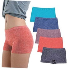 Women's Boyshort Medium 5 Pack grass Green,blue,light Coffee,orange,black 
