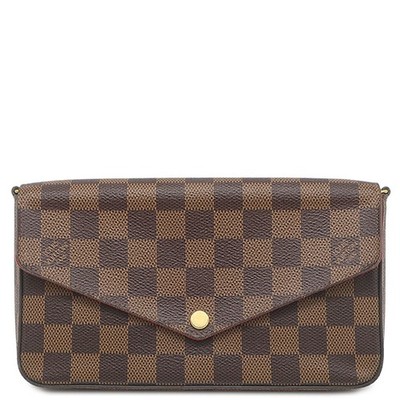 LOUIS VUITTON Chain Geldbörse Pochette Felice Damier Canvas Damier Ebene Gol