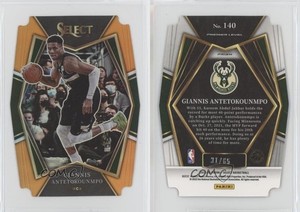 2021 Panini Select Premier Level Orange Prizm Die-Cut /65 Giannis Antetokounmpo