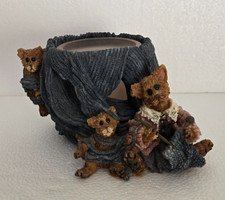 BOYDS BEARS VOTIVE HOLDER ~ DARBY & JASPER KNITTIN KITTENS 27802 ~ FOLKSTONE COL