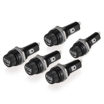 10PCS Set Safety Panel Mount Fuse Holder 5x20mm 10A 250V AC 15A 125V AC #T9