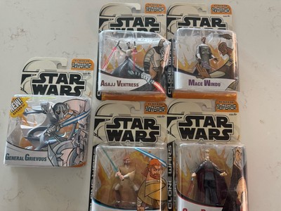 STAR WARS CLONE WARS CARTOON NETWORK ANIMATED SERIES Figures lot of 5 