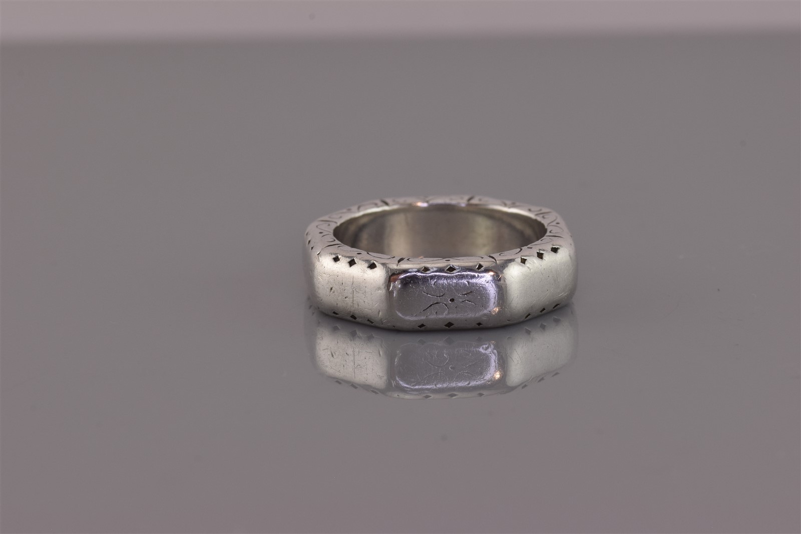 Brighton Sterling Silver 6mm Solid Hexed Band Rin… - image 5