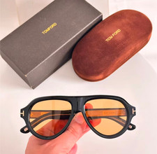 Lunettes De Soleil Tom Ford - Modèle Turner TF 1101 - Monture Noire Acétate - Verres O1A Polarisés UV400 - Occasion Avec étui Et Microfibre