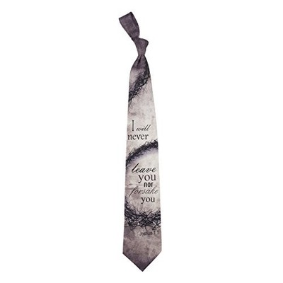 Men's Finely Crafted Inspirational Necktie - Forsake You Joshua 1:5 