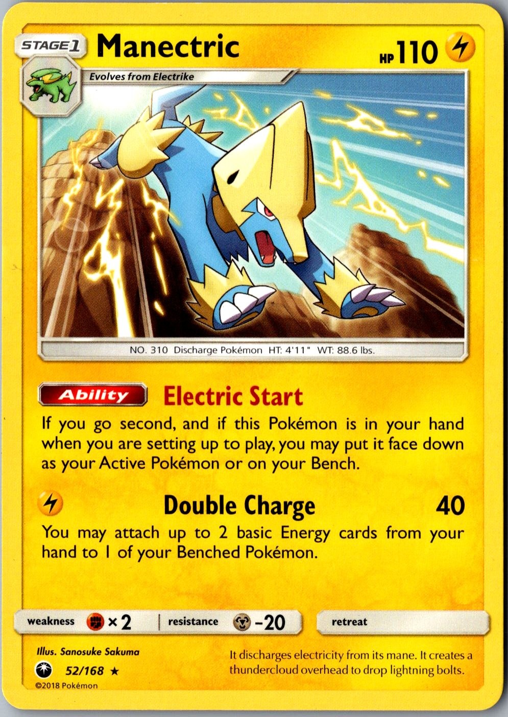 Manectric 52/168 Rare Celestial Storm Lightly Played Pokemon Card TCG Single